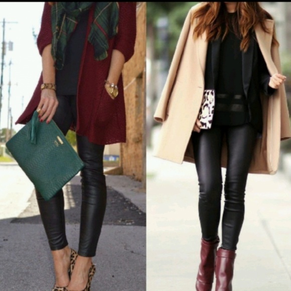 Pants - Last one!! Faux leather black Stylish leggings New